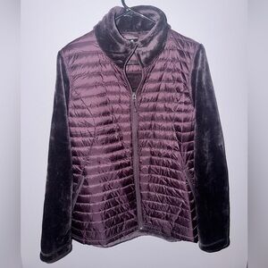 32 Degrees Women's Plum Lightweight Puffer and Fleece Coat